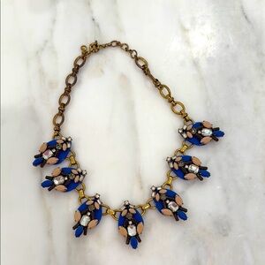 J. Crew Blue and Gold Necklace Statement Jewelry